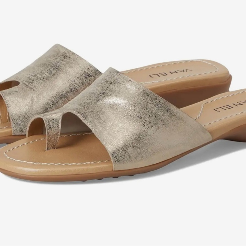 Vaneli Women's Gold Slide Sandals NWT - Picture 9 of 11